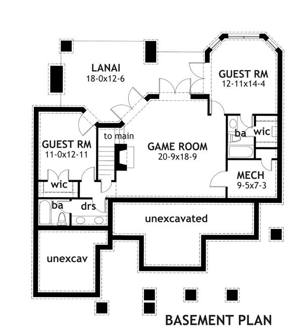 House Plan 2231: Basement Plan