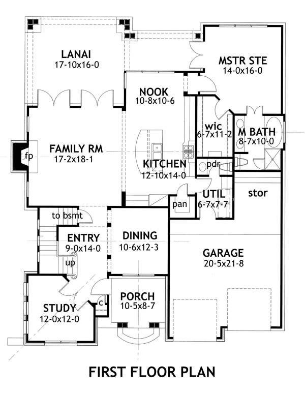 First Floor Plan image of Whispering Valley House Plan