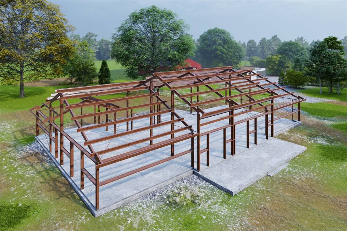 Showing Steel Frame but Traditional Framing is Optional
