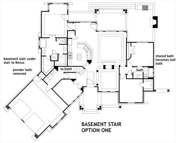 Basement Stair Location: Option 1 image of L'Attesa Di Vita II House Plan
