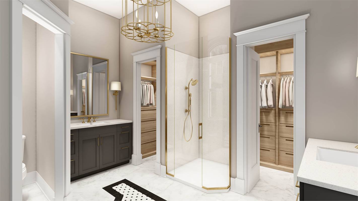 Primary Bath with Large Walk-In Closets