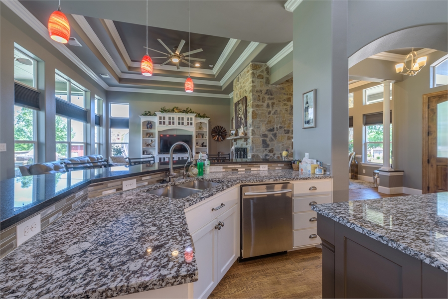 Chef Inspired Kitchen with View to Family Room image of Vita Encantata House Plan