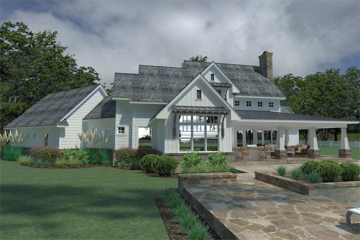 Rear View image of Magnolia Farm House House Plan