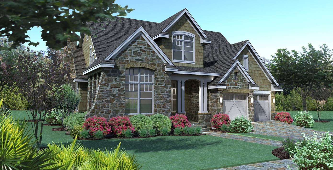 Front View image of Whispering Valley House Plan