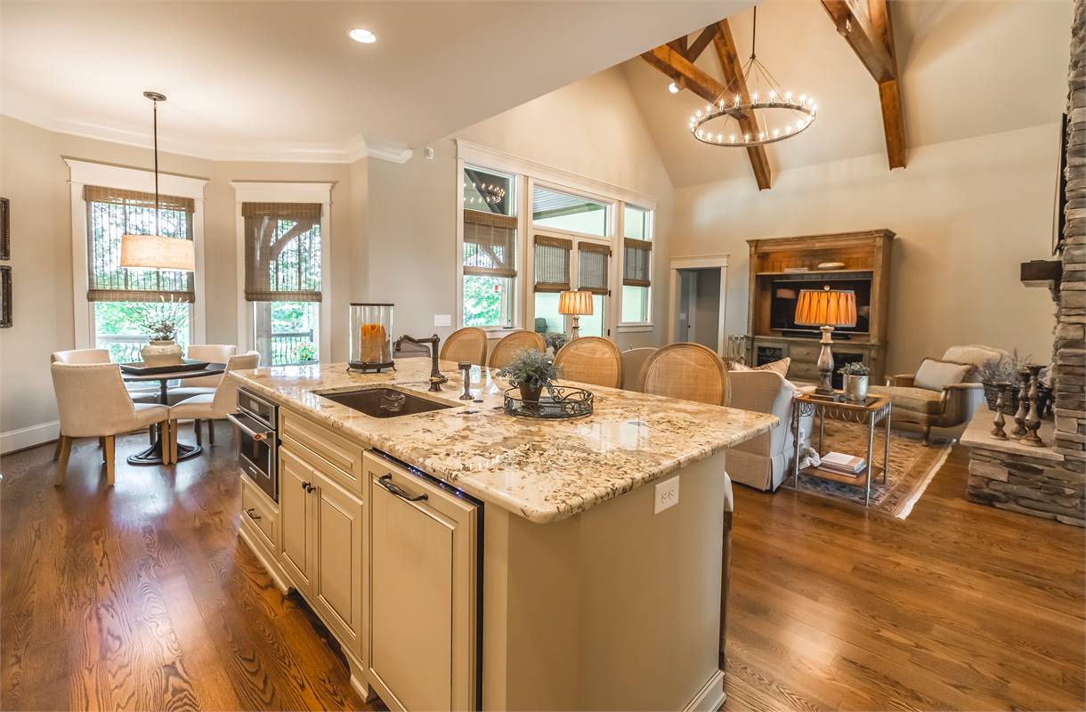 View Showing Open-Concept Kitchen, Dining & Family Room