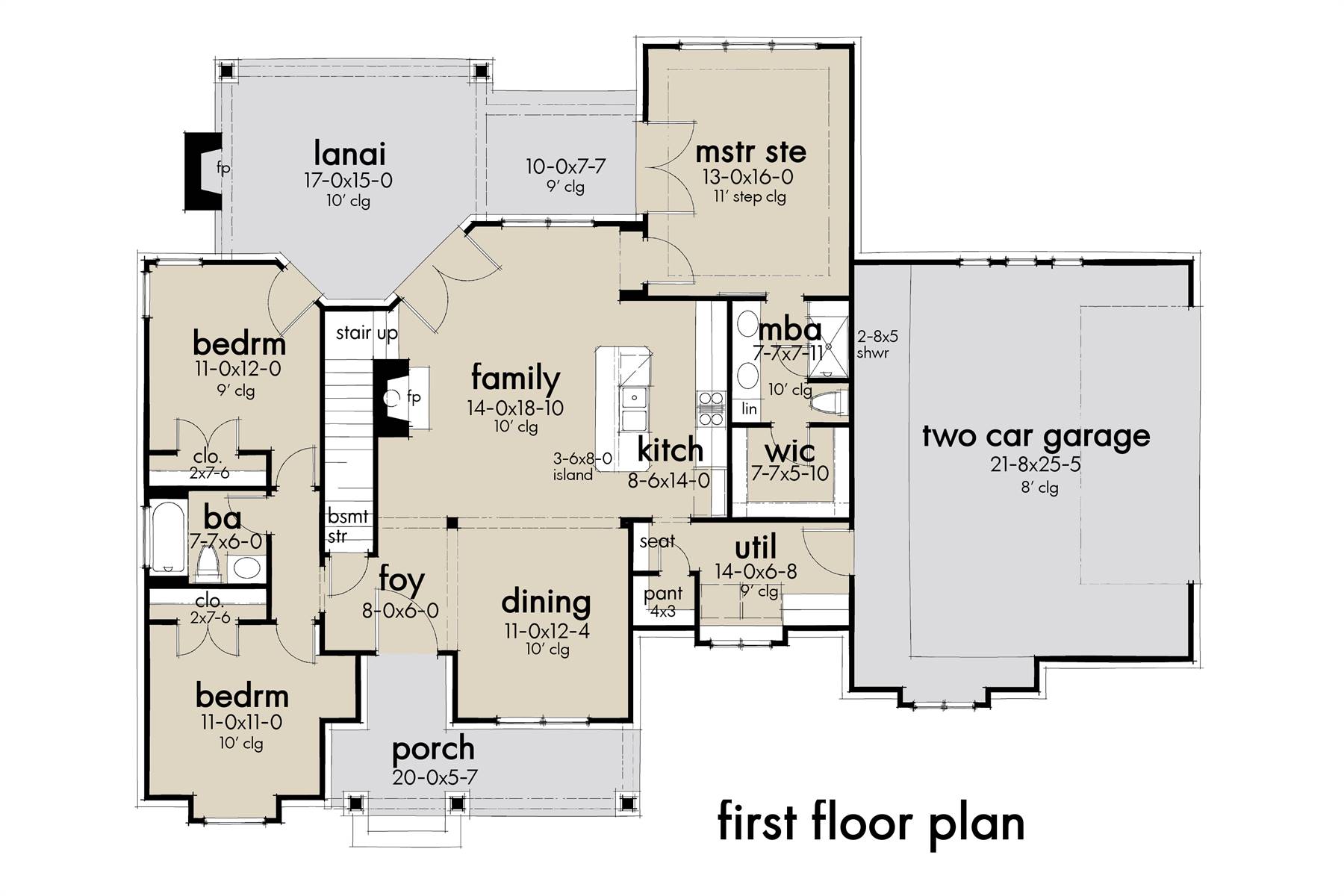 First Floor Plan image of High Meadow Cabin House Plan