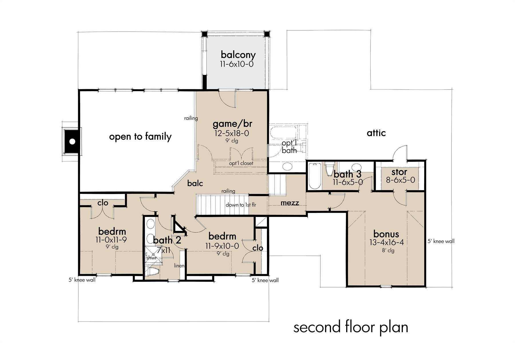 2nd Floor Plan image of The Jefferson House Plan