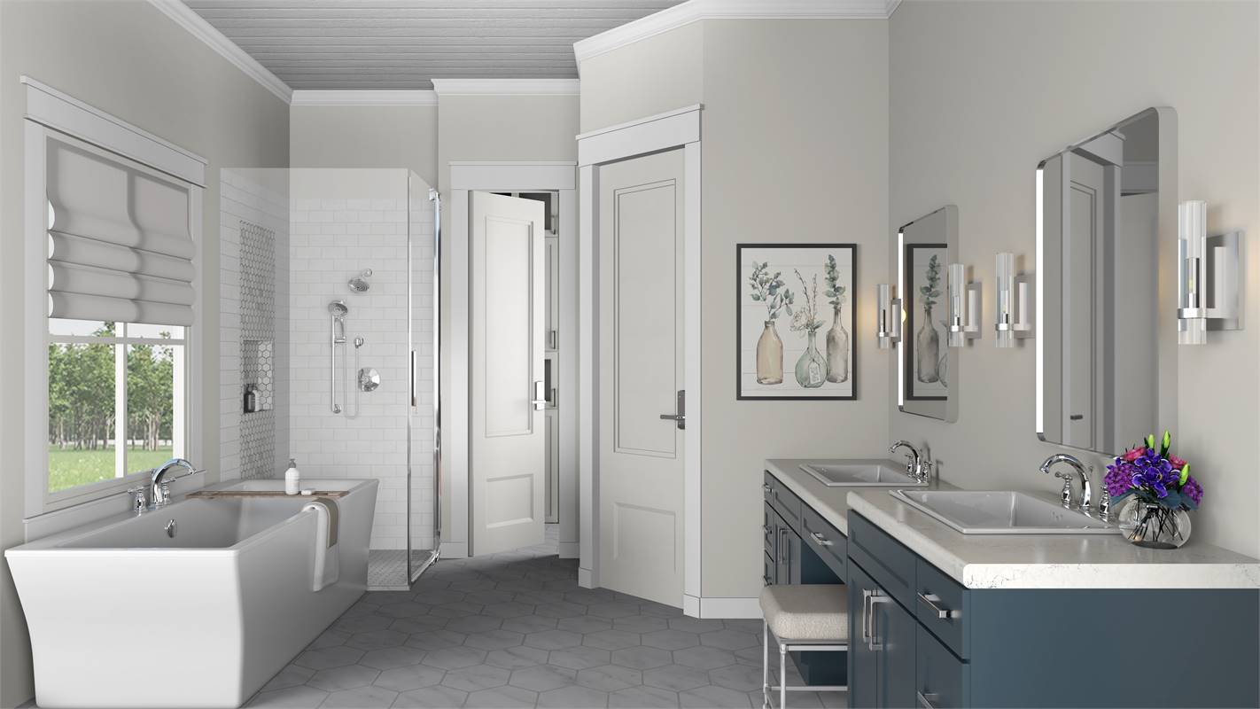 Luxury Master Bathroom, Featuring TileBar Flooring and Kohler®