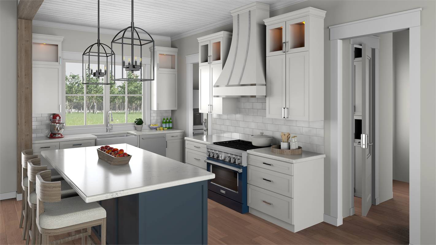 Kitchen with a Large Walk-in Pantry, Featuring KitchenAid® and JennAir® image of The Jefferson House Plan