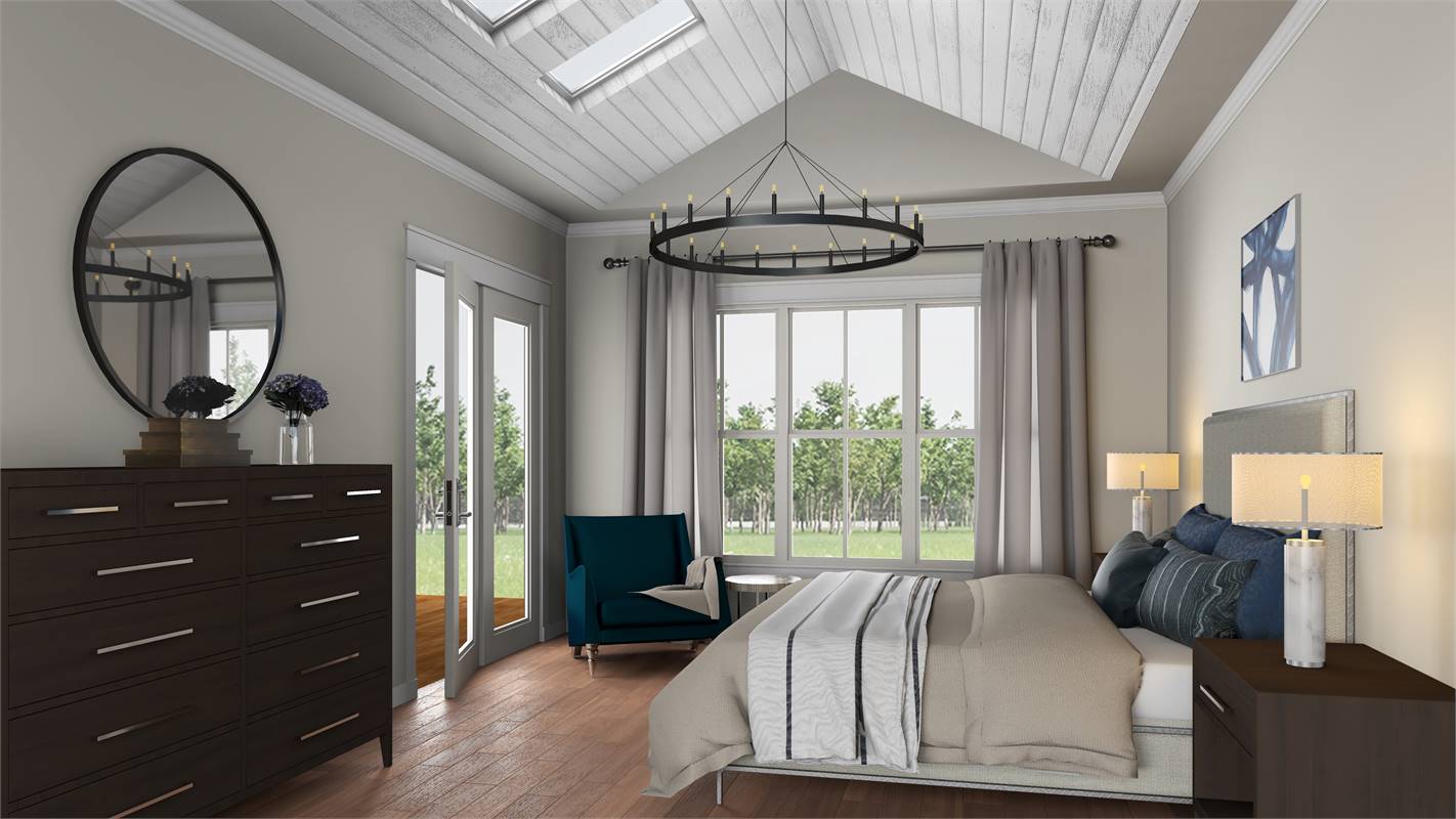 Master Suite with Vaulted Ceilings & Therma-Tru Doors image of The Jefferson House Plan