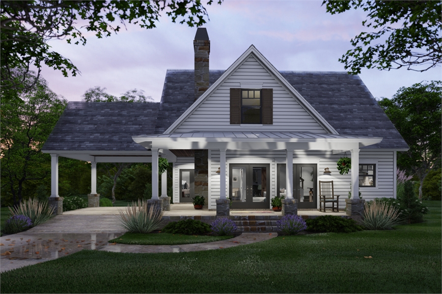 Front View image of San Gabriel Cabin House Plan