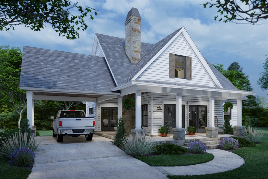 Front View image of San Gabriel Cabin House Plan