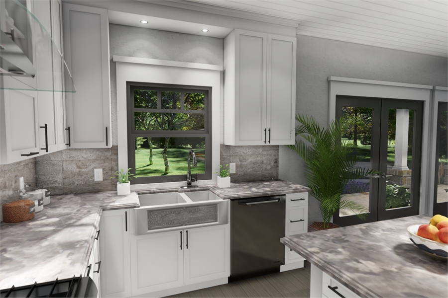 Kitchen image of San Gabriel Cabin House Plan