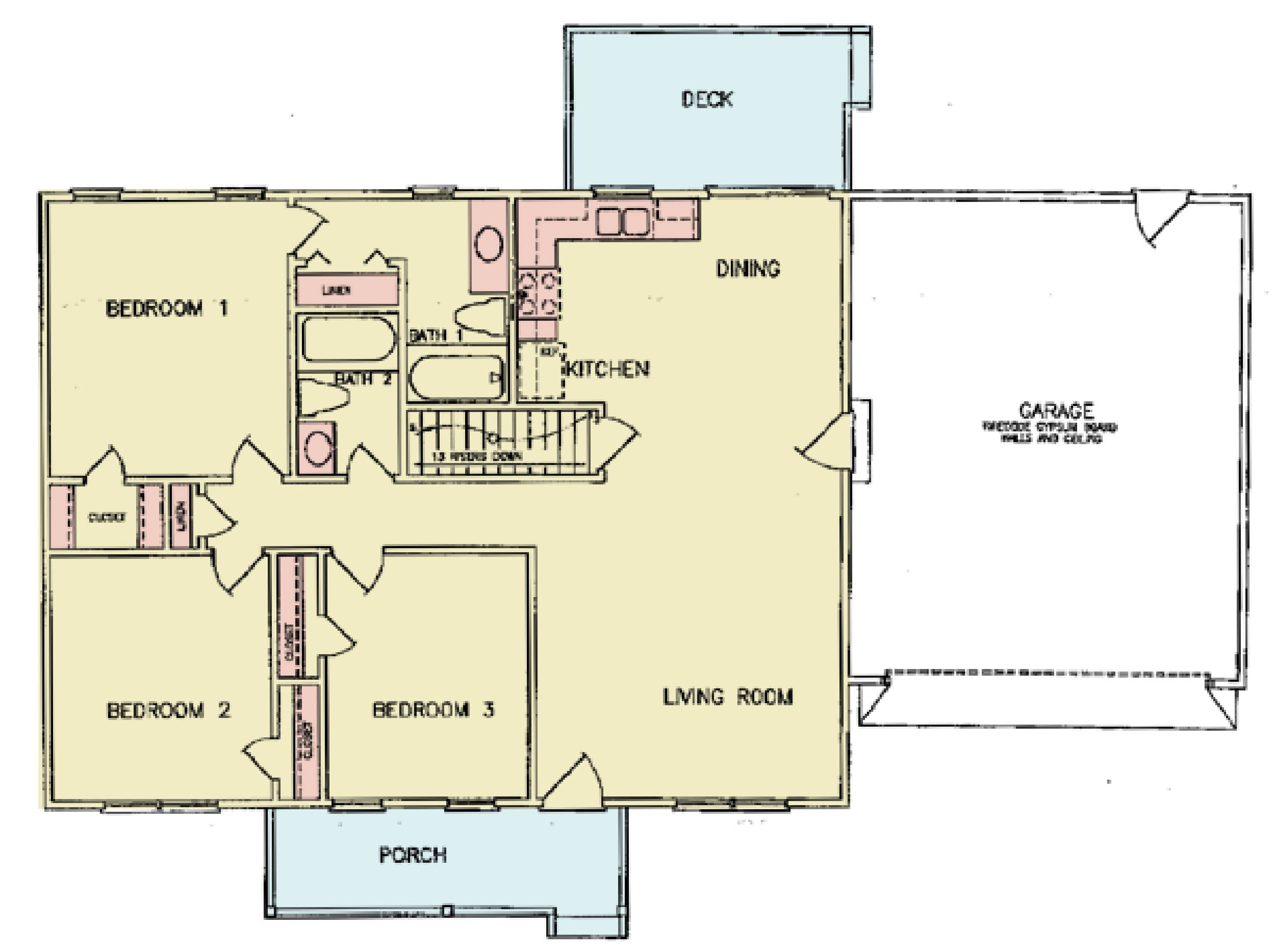 1st Floor with Basement Stairs