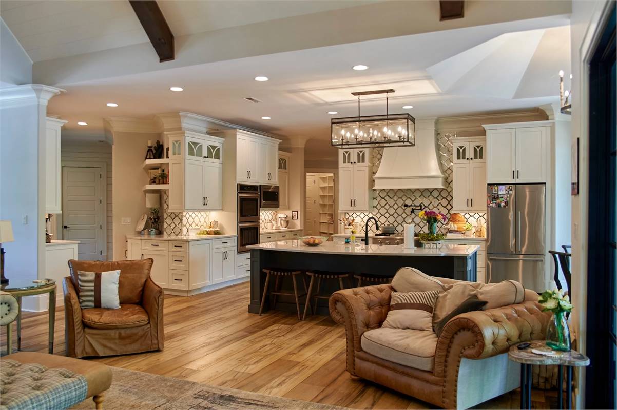 Open View of Gourmet Kitchen with Large Island
