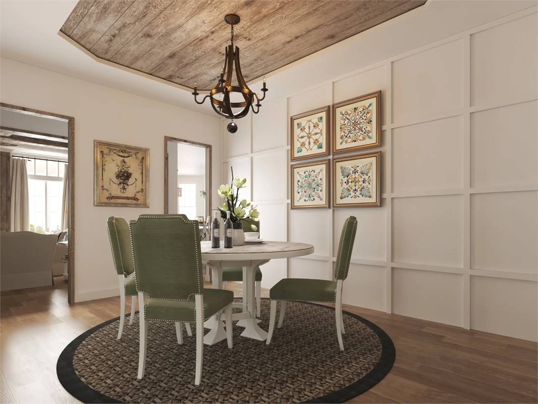 Beautiful Dining Room with Feature Wall