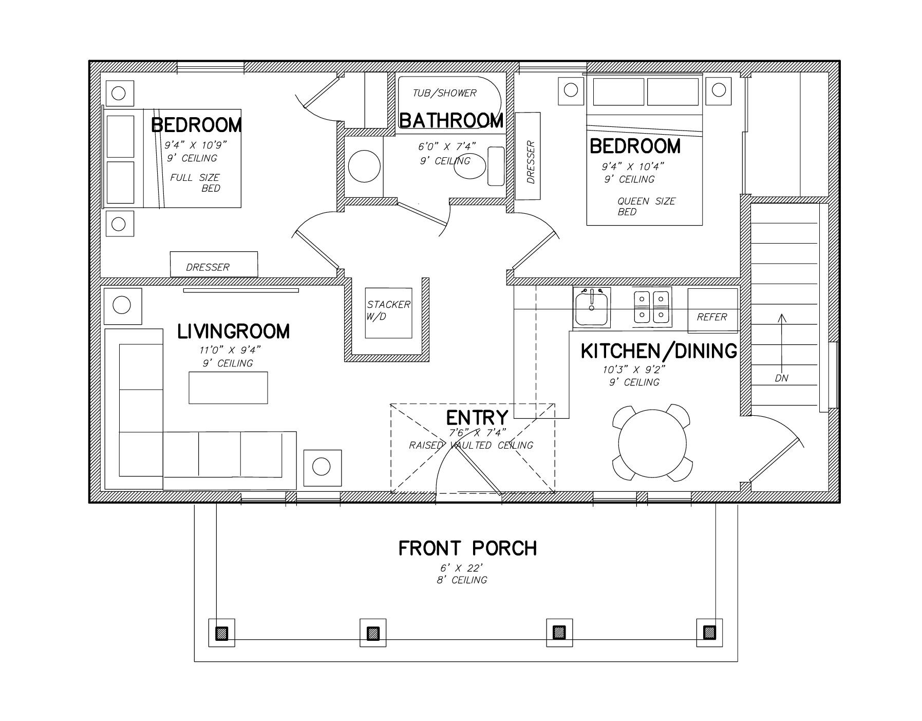 1st Floor with Interior Basement Stair Location