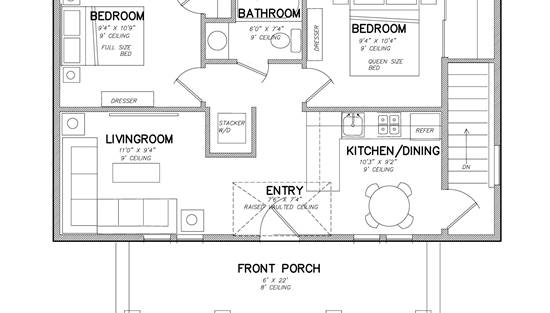 1st Floor with Interior Basement Stair Location