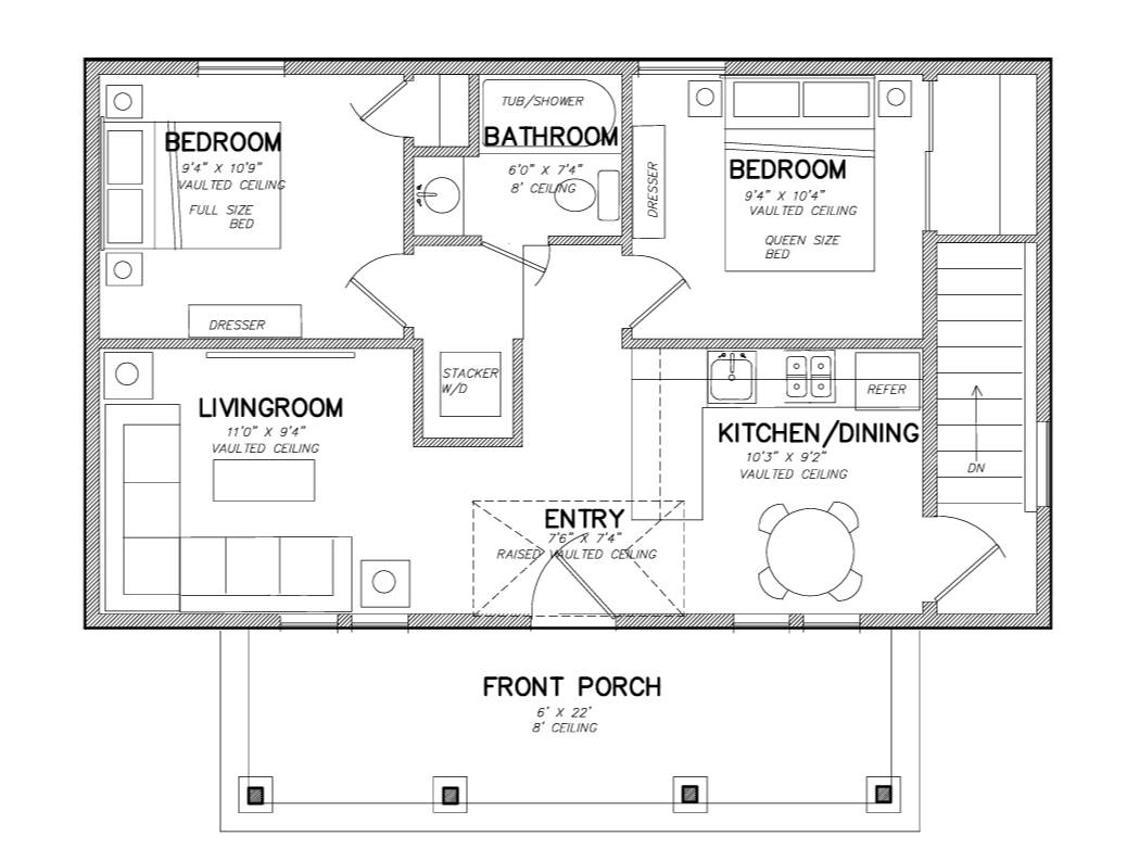 1st Floor with Interior Basement Stair Location