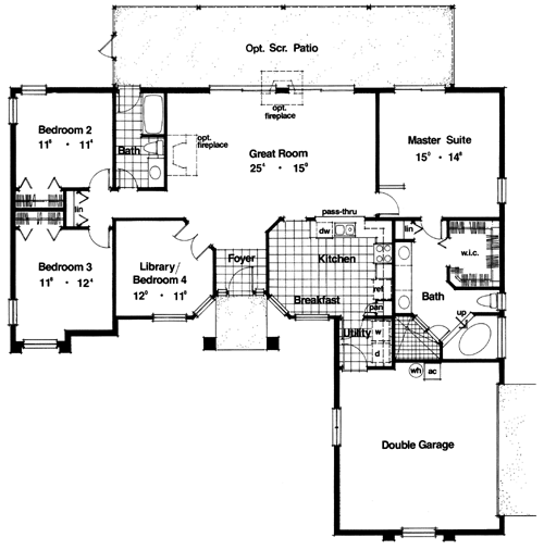 Contemporary House Plan with Great Room - Plan 4349 - Plan 4349