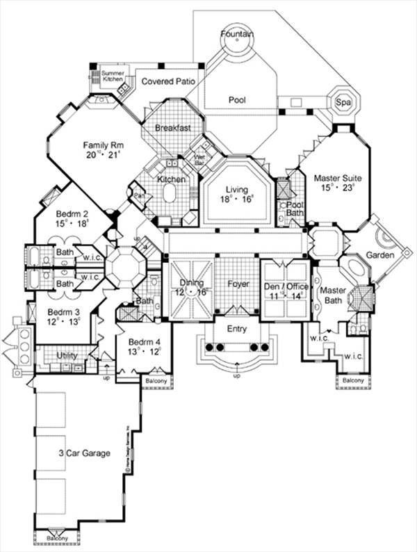 Plan with 4 Bedrooms and 6.5 Baths - Plan 4156
