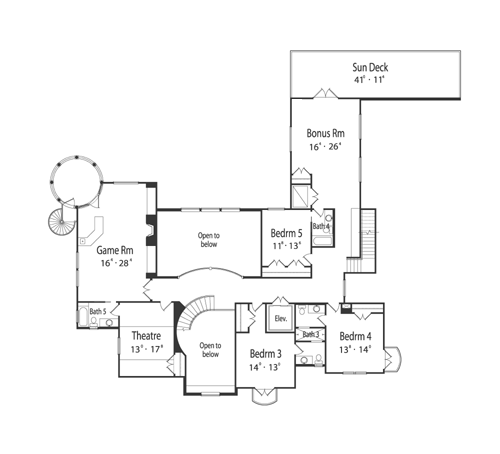 Second Floor Plan image of Plan 5054