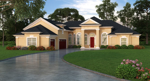 mediterranean house plan with 4 bedrooms and 3.5 baths - plan 4933