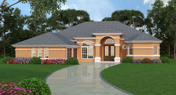 Mediterranean House  Plan  with 4  Bedrooms and 3  5 Baths  