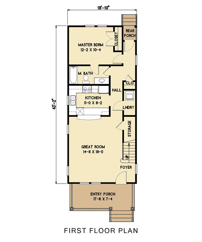 1st Floor image of Wesley Bungalow House Plan