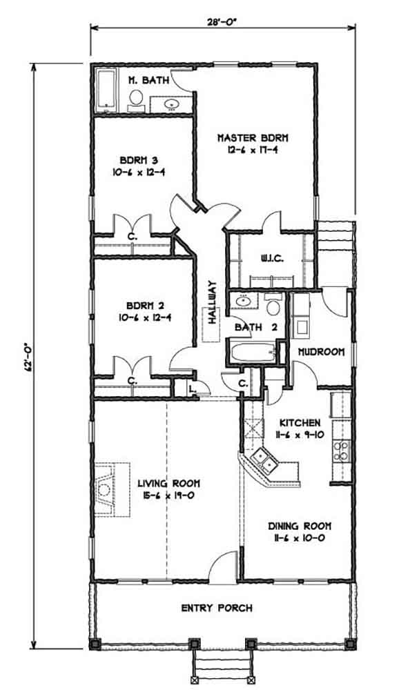 Bungalow House Plan 1545: Baycreek - Plan 1545