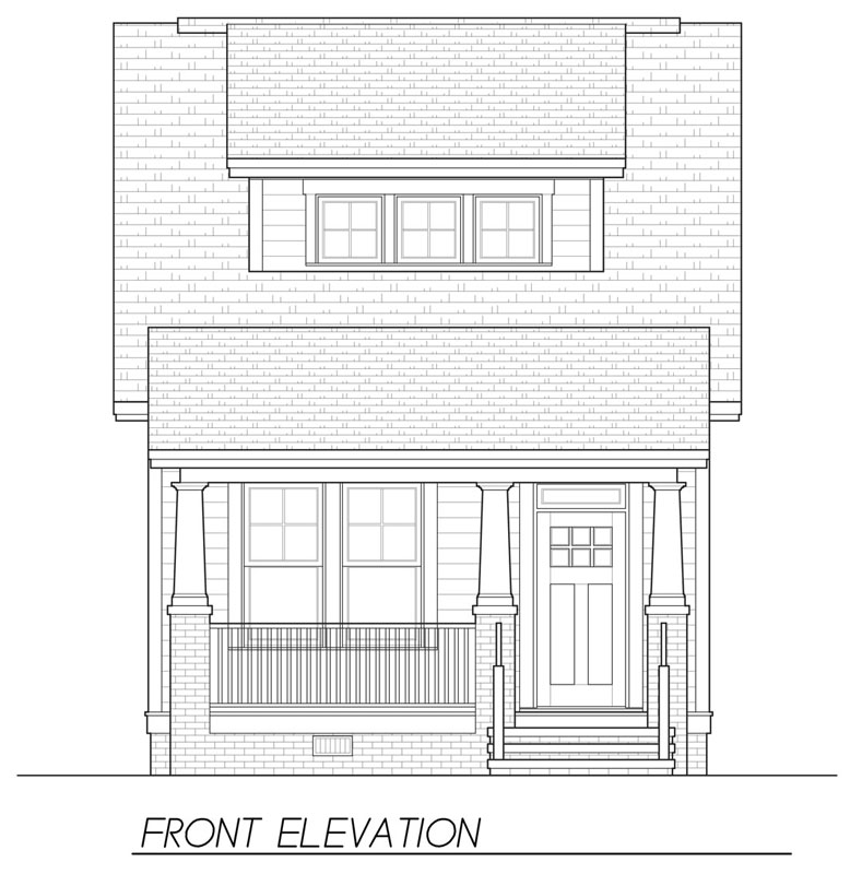 Front Elevation image of Wesley Bungalow House Plan