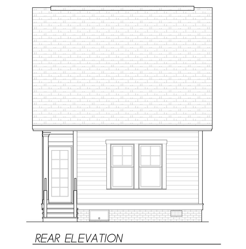 Rear Elevation image of Wesley Bungalow House Plan