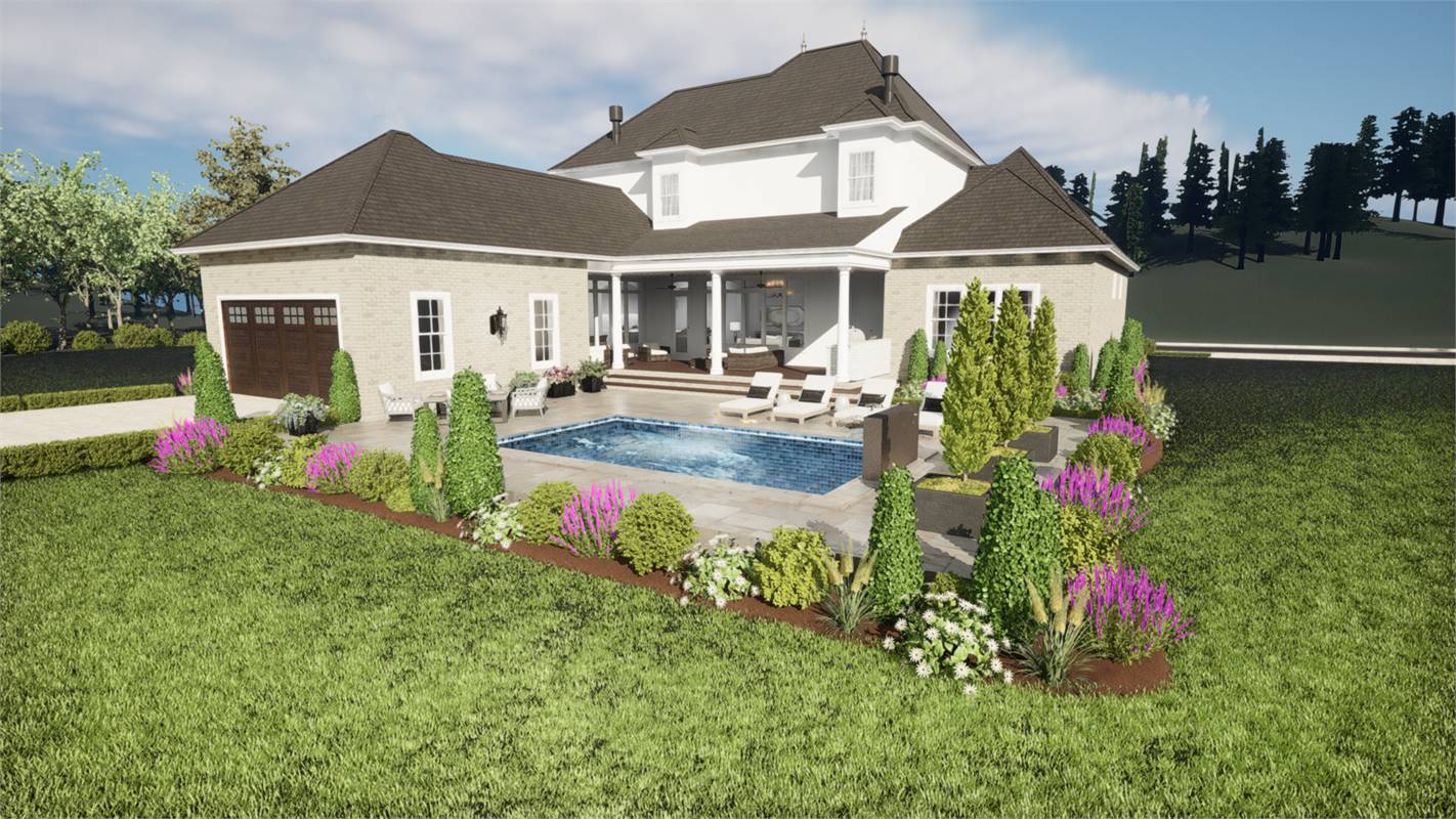 The Plan Creates a Perfect Courtyard for Lots of Options!