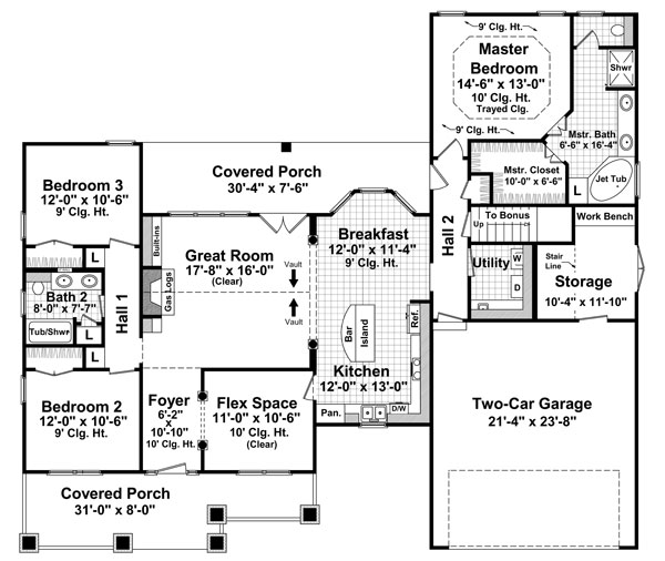 1st Level Floorplan image of The Lexington Ridge House Plan