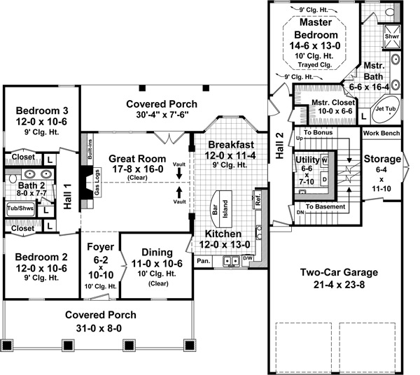 3 Bedrooms and 2.5 Baths - Plan 5324