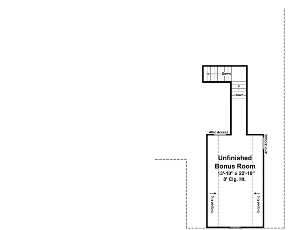 Bonus Room Floorplan image of The Morgan Landing House Plan