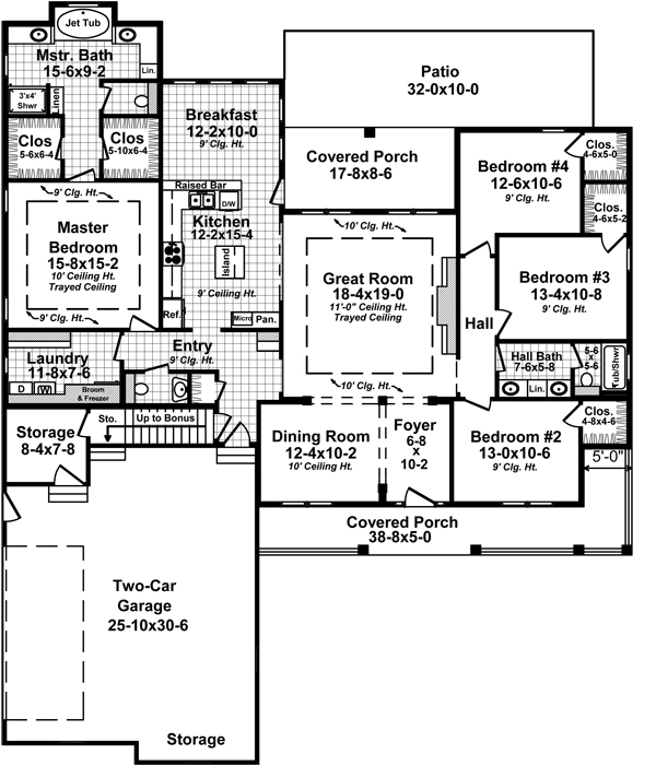 4 Bedrooms and 2.5 Baths - Plan 5279
