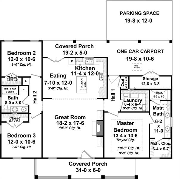 Country House Plan With 3 Bedrooms And 2 5 Baths Plan 7265