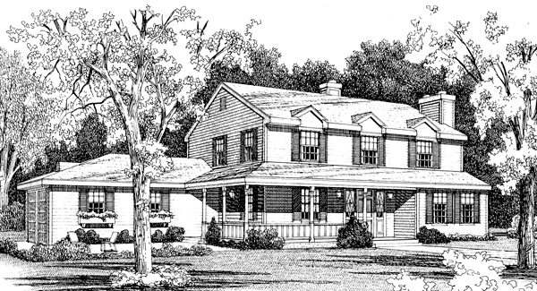 Country House Plan with 4 Bedrooms and 2.5 Baths - Plan 3690