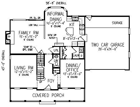 First Floor Plan image of DURHAM House Plan