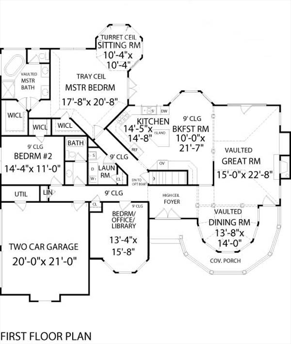 First Floor Plan image of CRANBROOK House Plan