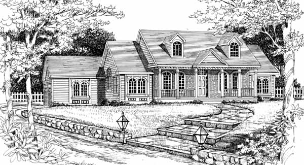 Front Rendering #2 image of DELAFIELD House Plan