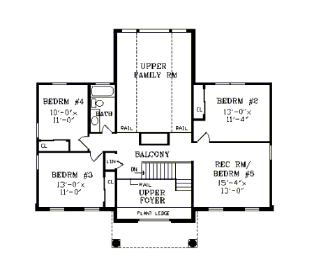 Second Floor Plan image of MONTICELLO House Plan