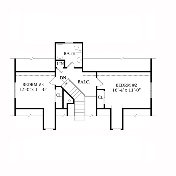 Second Floor Plan image of LAKEVIEW House Plan