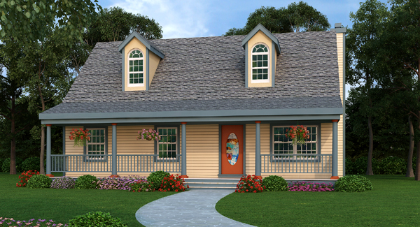 Front Rendering #1 image of ASHEVILLE SMALL COTTAGE House Plan