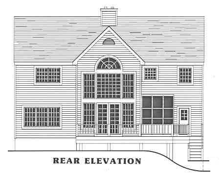 Rear Elevation image of MONTICELLO House Plan
