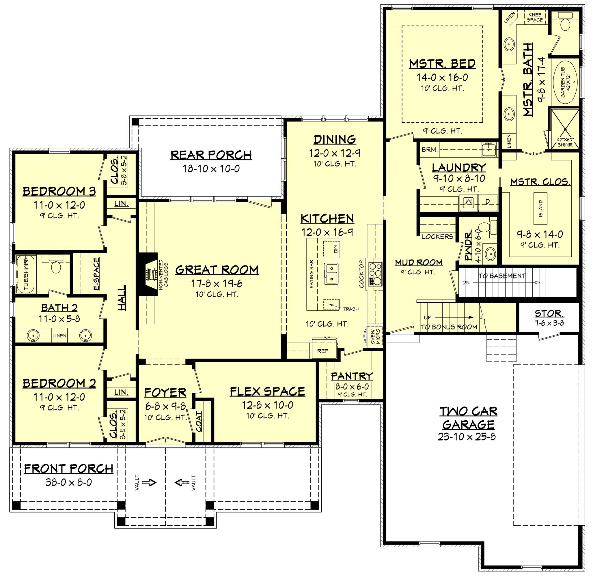 1st Floor with Bonus Room Stairs