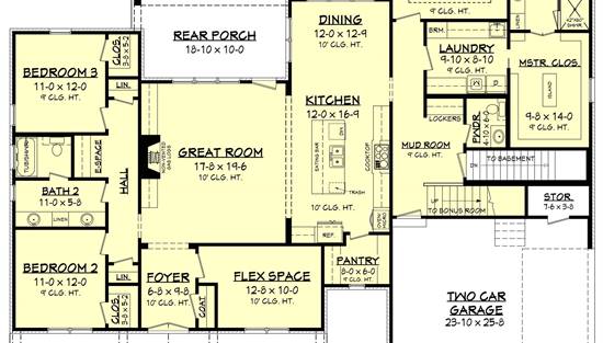 1st Floor with Bonus Room Stairs