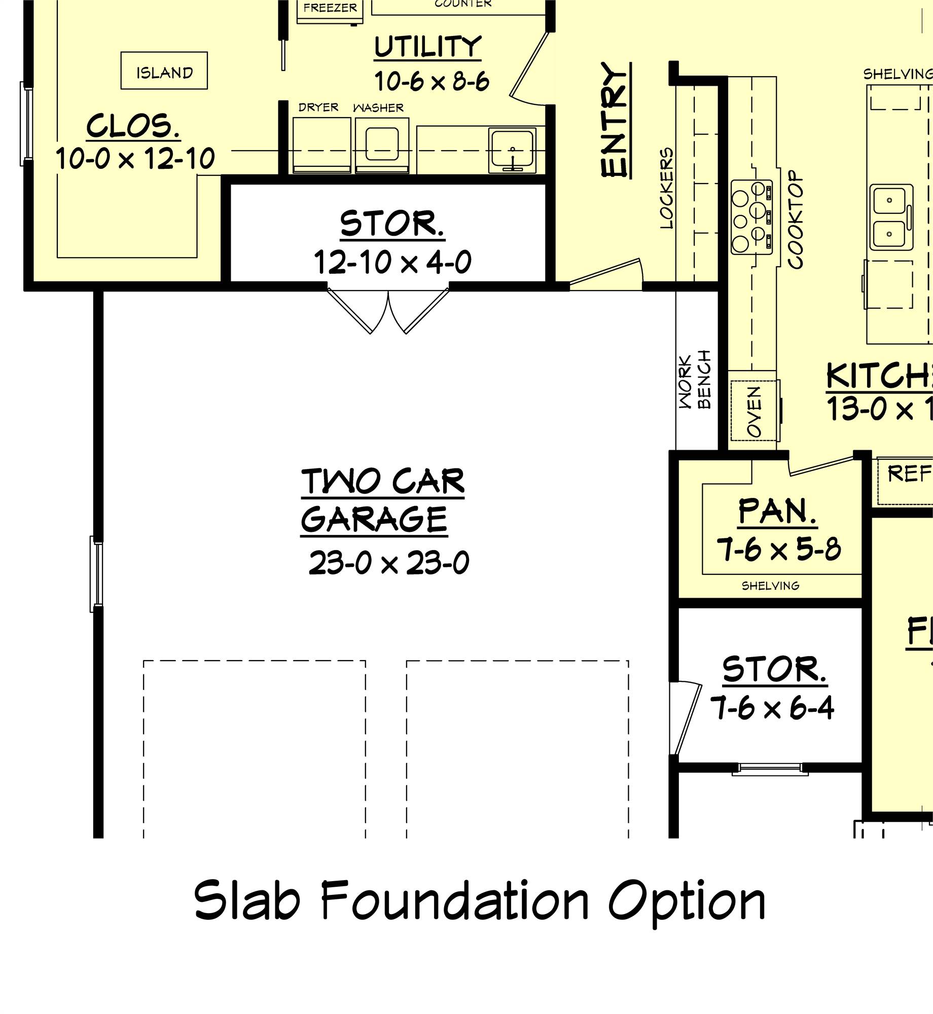 Optional Slab Floor Plan