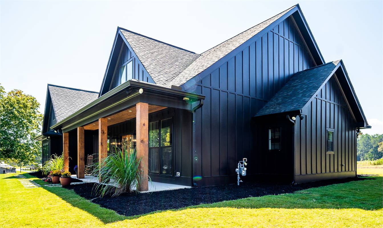 Client's Selected a Black Matte Exterior Paint image of Chelci House Plan